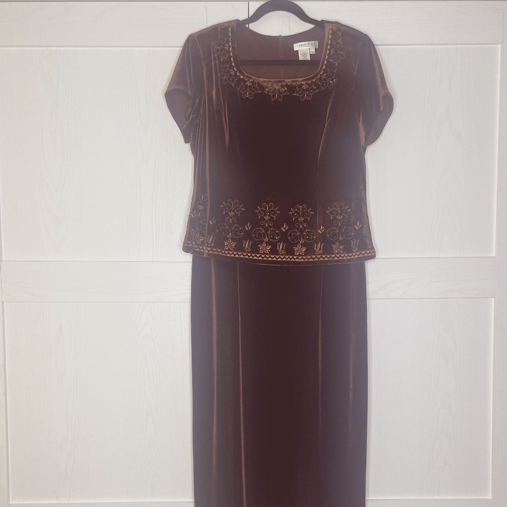 NWOT Vintage Coldwater Creek “Ember Velvet Popover” Gown